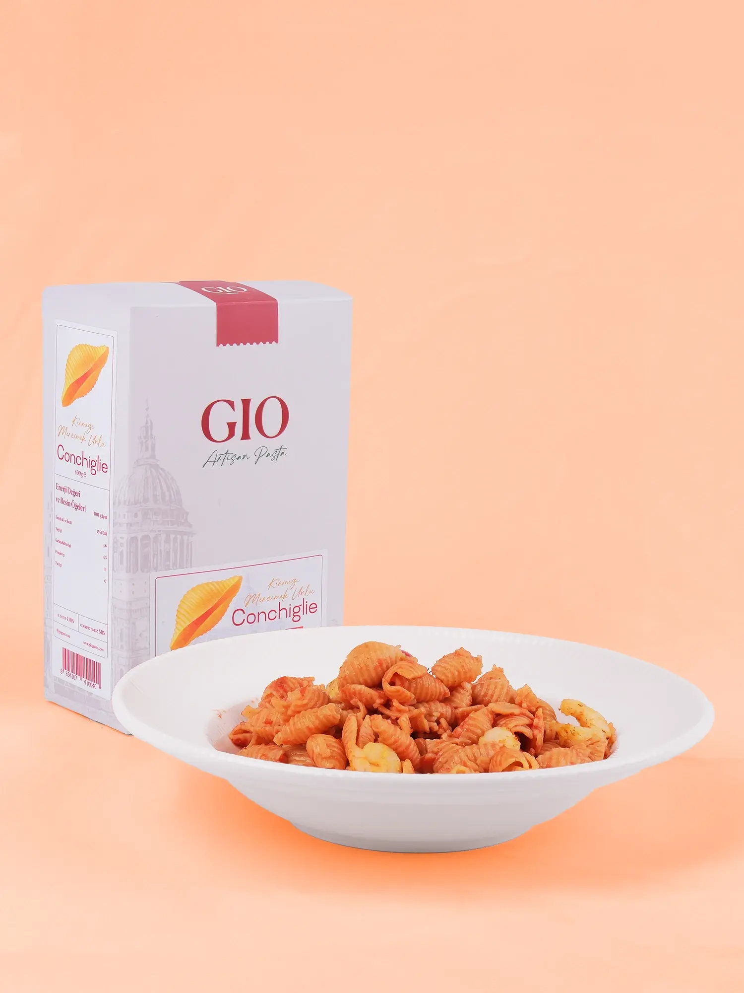 Kırmızı Mercimek Unlu Conchiglie